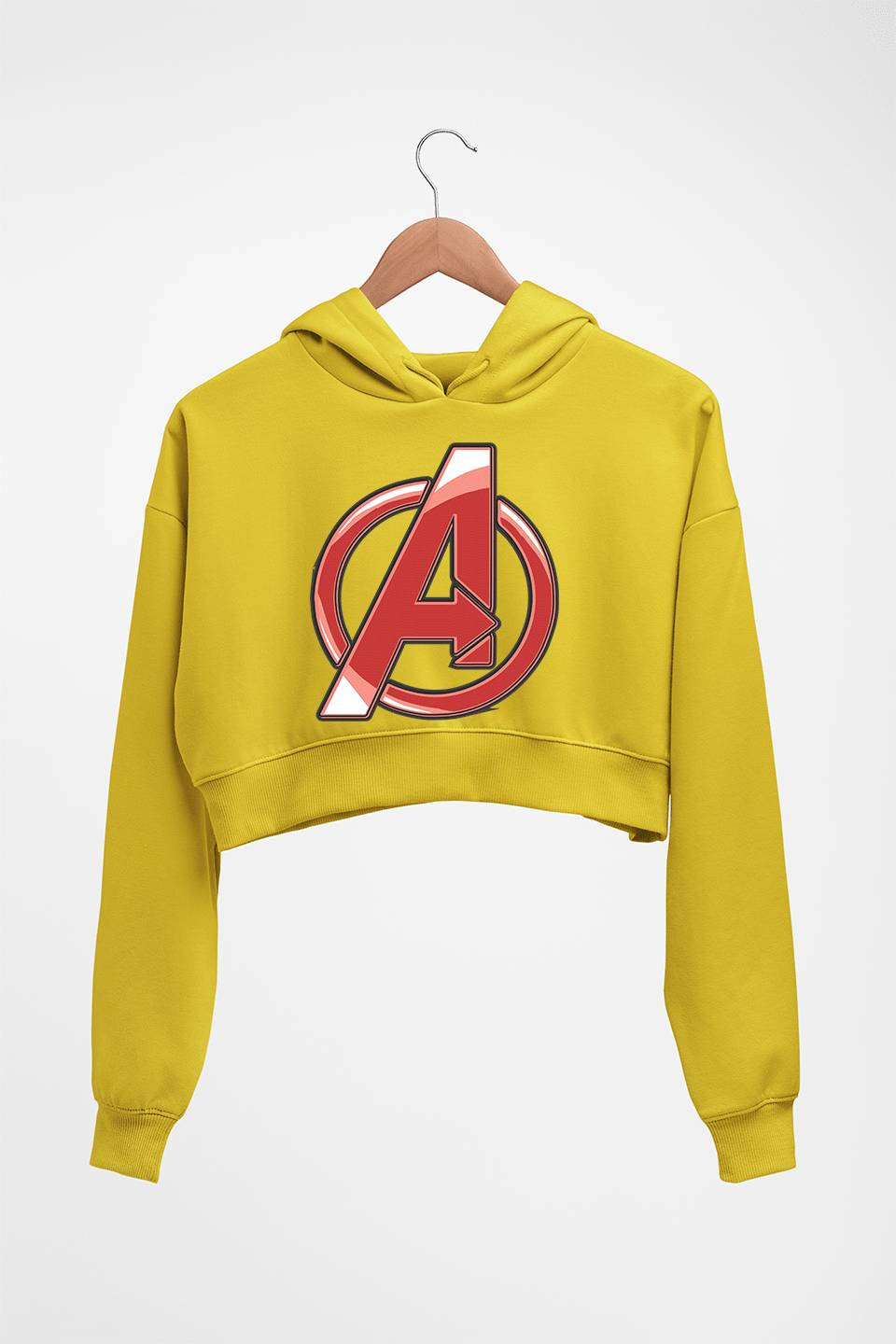 Avengers Crop HOODIE FOR WOMEN-Mustard Yellow-Ektarfa.online