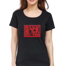 Load image into Gallery viewer, Queen Rock Band We Will Rock You T-Shirt for Women-Black-Ektarfa.online
