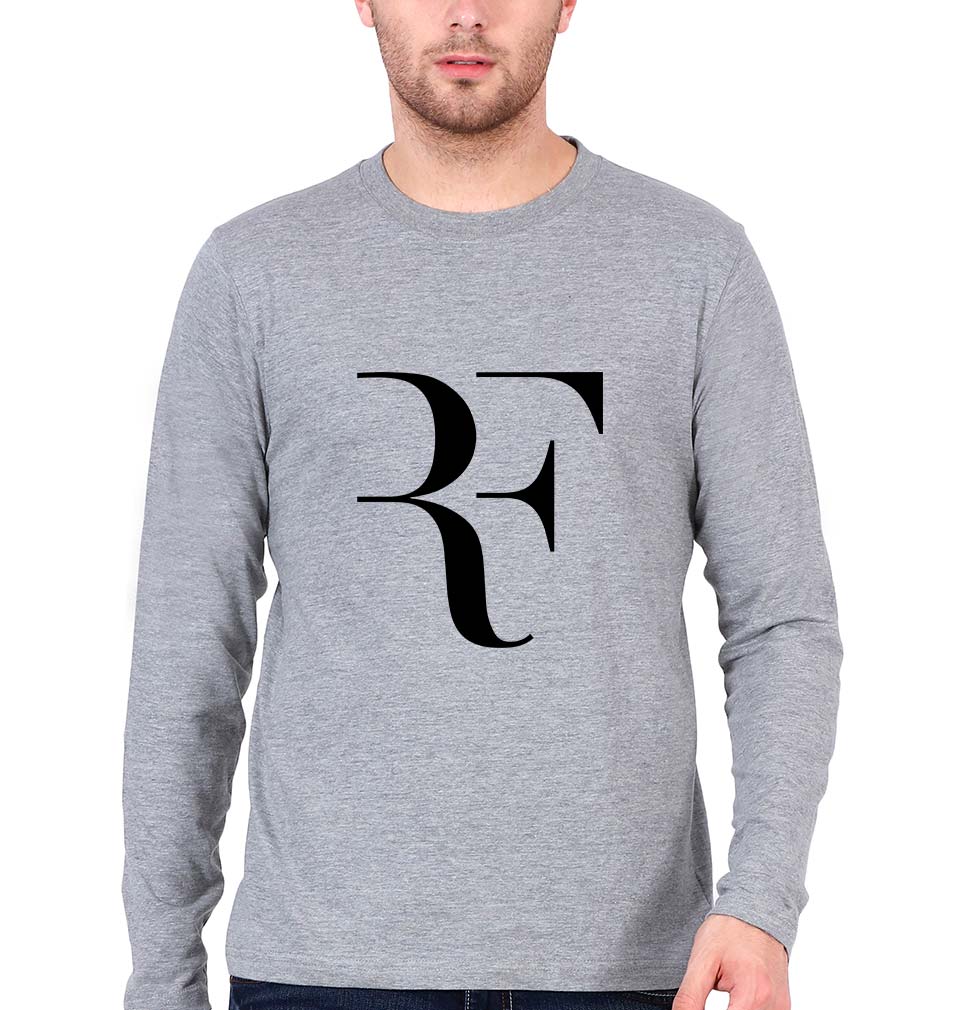 Roger Federer(RF) Full Sleeves T-Shirt for Men-Grey Melange-Ektarfa.online