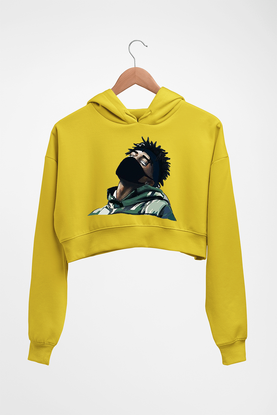 Lil Uzi Vert (LUV) Crop HOODIE FOR WOMEN-Mustard Yellow-Ektarfa.online