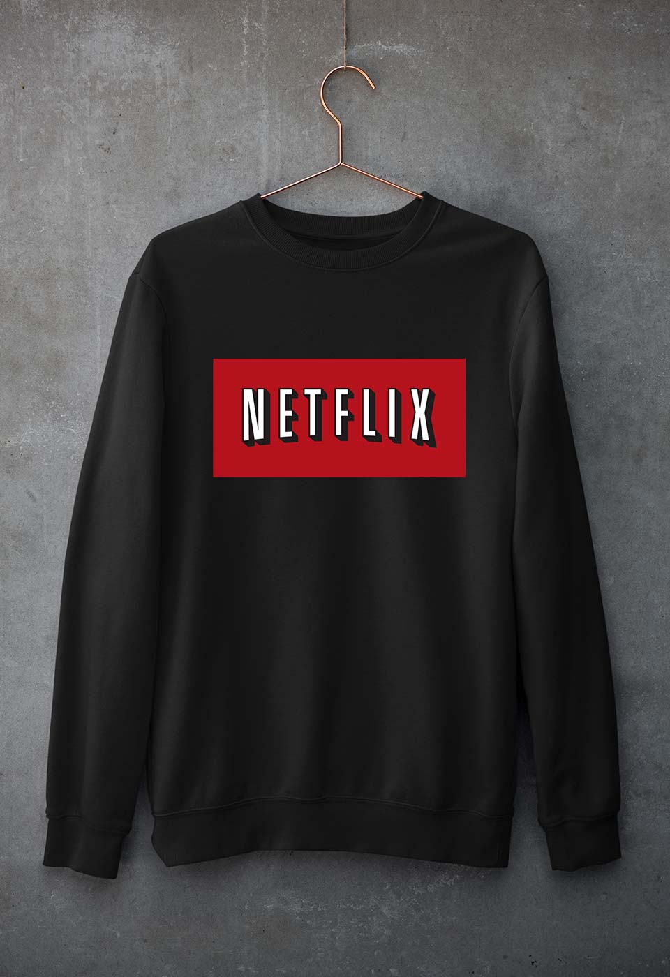 Netflix Unisex Sweatshirt for Men/Women-Black-Ektarfa.online