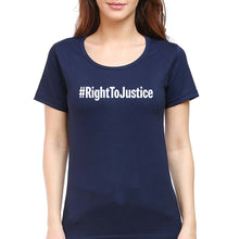 Load image into Gallery viewer, Right to Justice T-Shirt for Women-Navy Blue-Ektarfa.online
