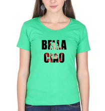 Load image into Gallery viewer, Money Heist Bella Ciao T-Shirt for Women-Flag Green-Ektarfa.online
