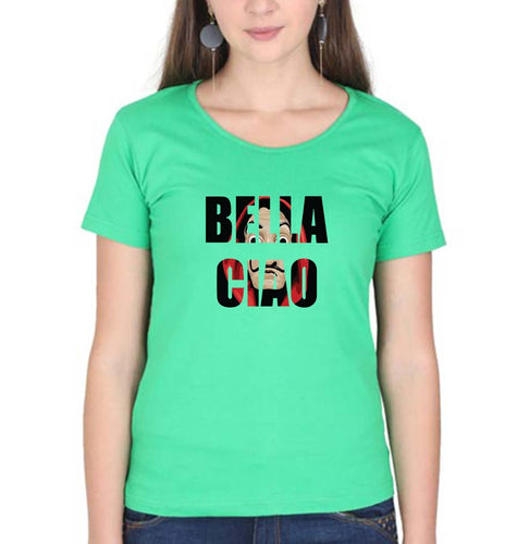 Money Heist Bella Ciao T-Shirt for Women-Flag Green-Ektarfa.online
