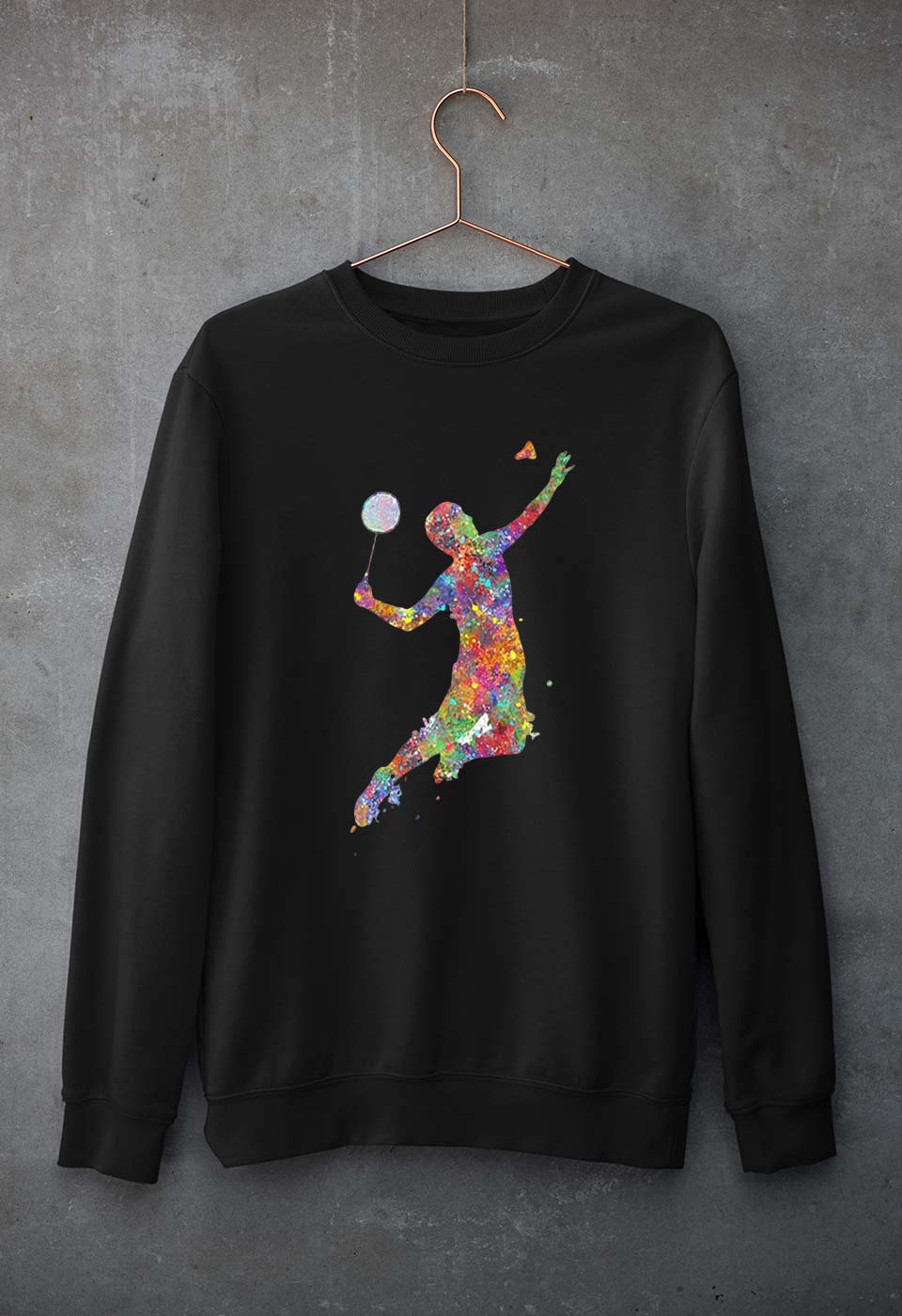 Badminton Unisex Sweatshirt for Men/Women-Black-Ektarfa.online
