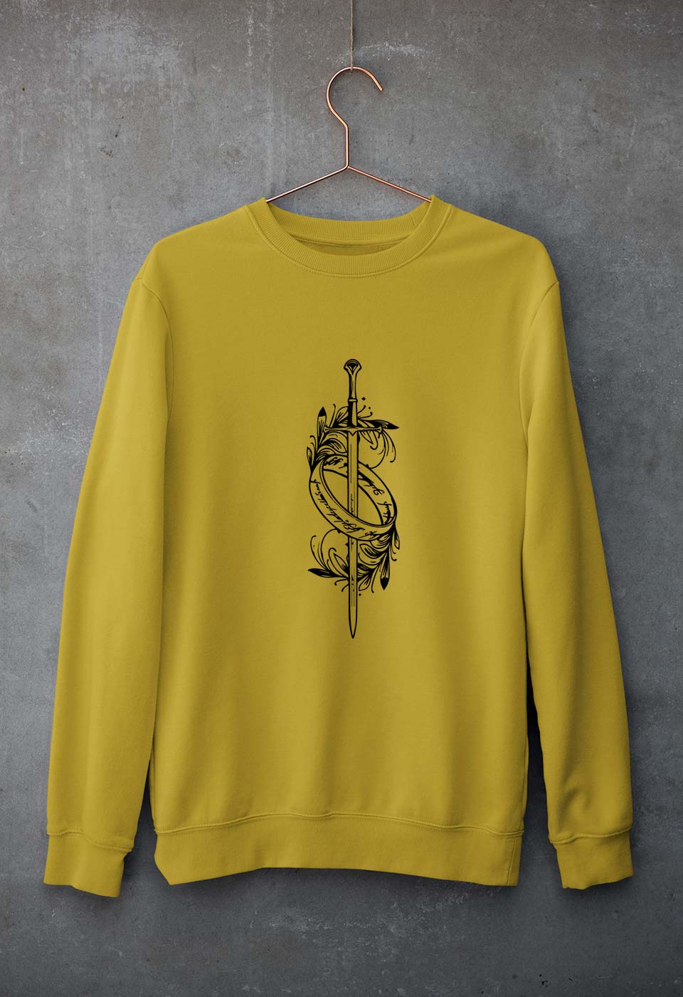 The Rings of Power Unisex Sweatshirt for Men/Women-Mustard Yellow-Ektarfa.online