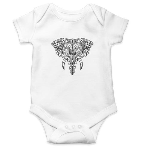 ETHINIC_ELEPHANT Kids Romper For Baby Boy/Girl-0-5 Months(18 Inches)-White-Ektarfa.online