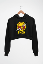 Load image into Gallery viewer, Thor Superhero Crop HOODIE FOR WOMEN-Black-Ektarfa.online
