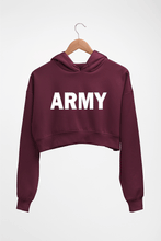 Load image into Gallery viewer, ARMY Crop HOODIE FOR WOMEN-Maroon-Ektarfa.online
