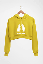 Load image into Gallery viewer, Runner Running Crop HOODIE FOR WOMEN-Mustard Yellow-Ektarfa.online
