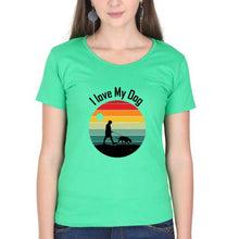 Load image into Gallery viewer, Love Dog T-Shirt for Women-Flag Green-Ektarfa.online
