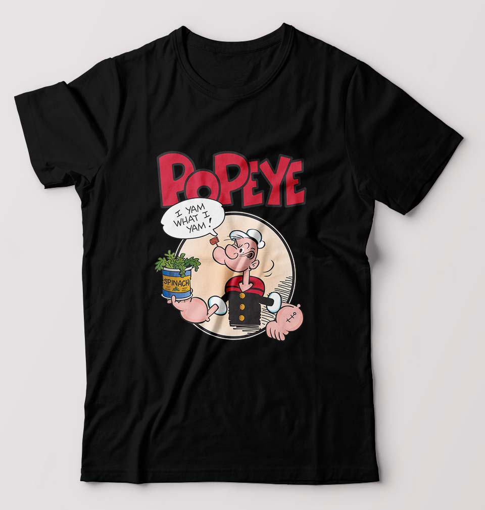 Popeye T-Shirt for Men-Black-Ektarfa.online