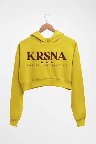 Krsna Crop HOODIE FOR WOMEN-Mustard Yellow-Ektarfa.online