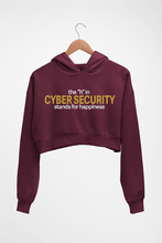Load image into Gallery viewer, Cyber Security Crop HOODIE FOR WOMEN-Maroon-Ektarfa.online

