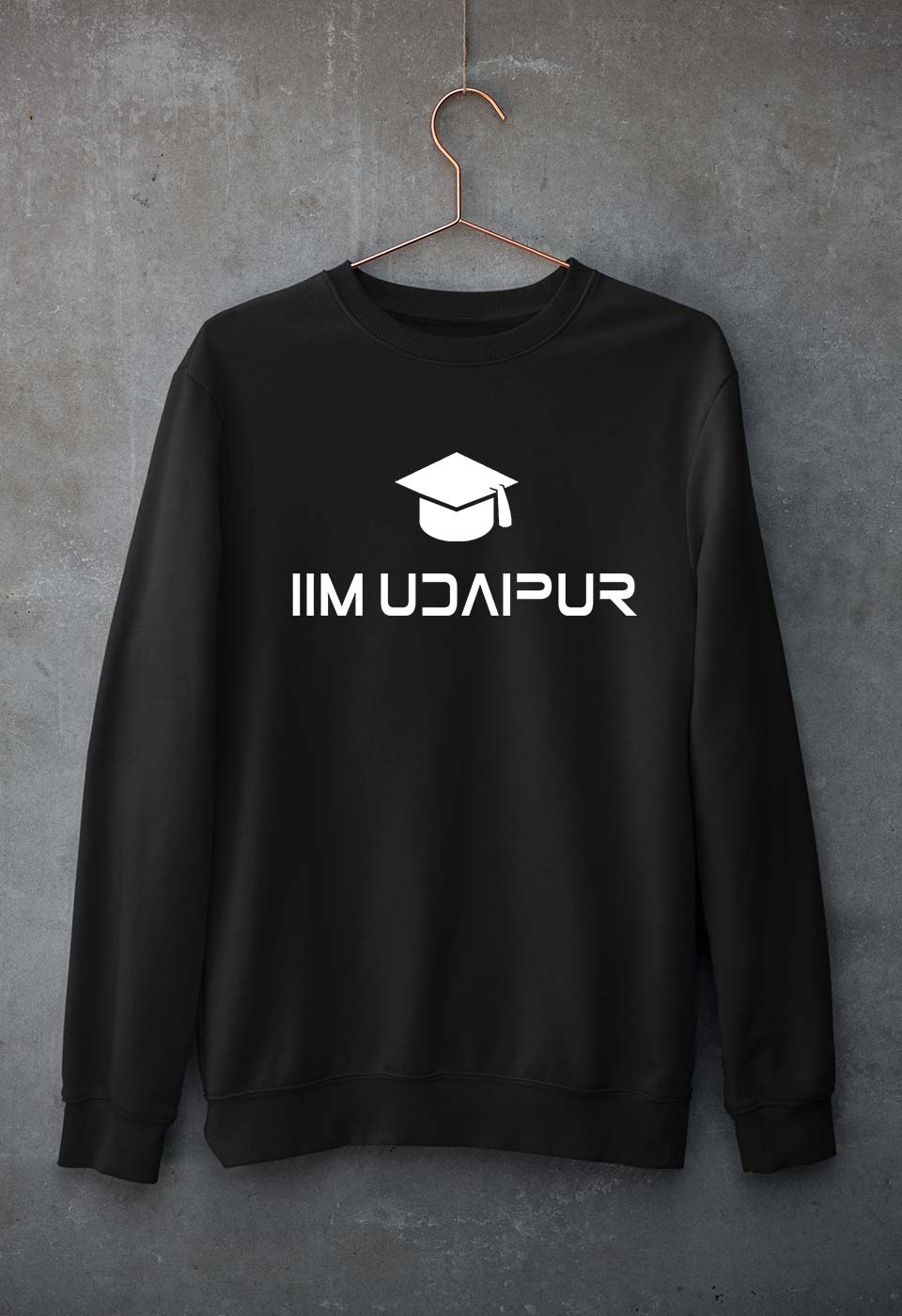 IIM Udaipur Unisex Sweatshirt for Men/Women-Black-Ektarfa.online
