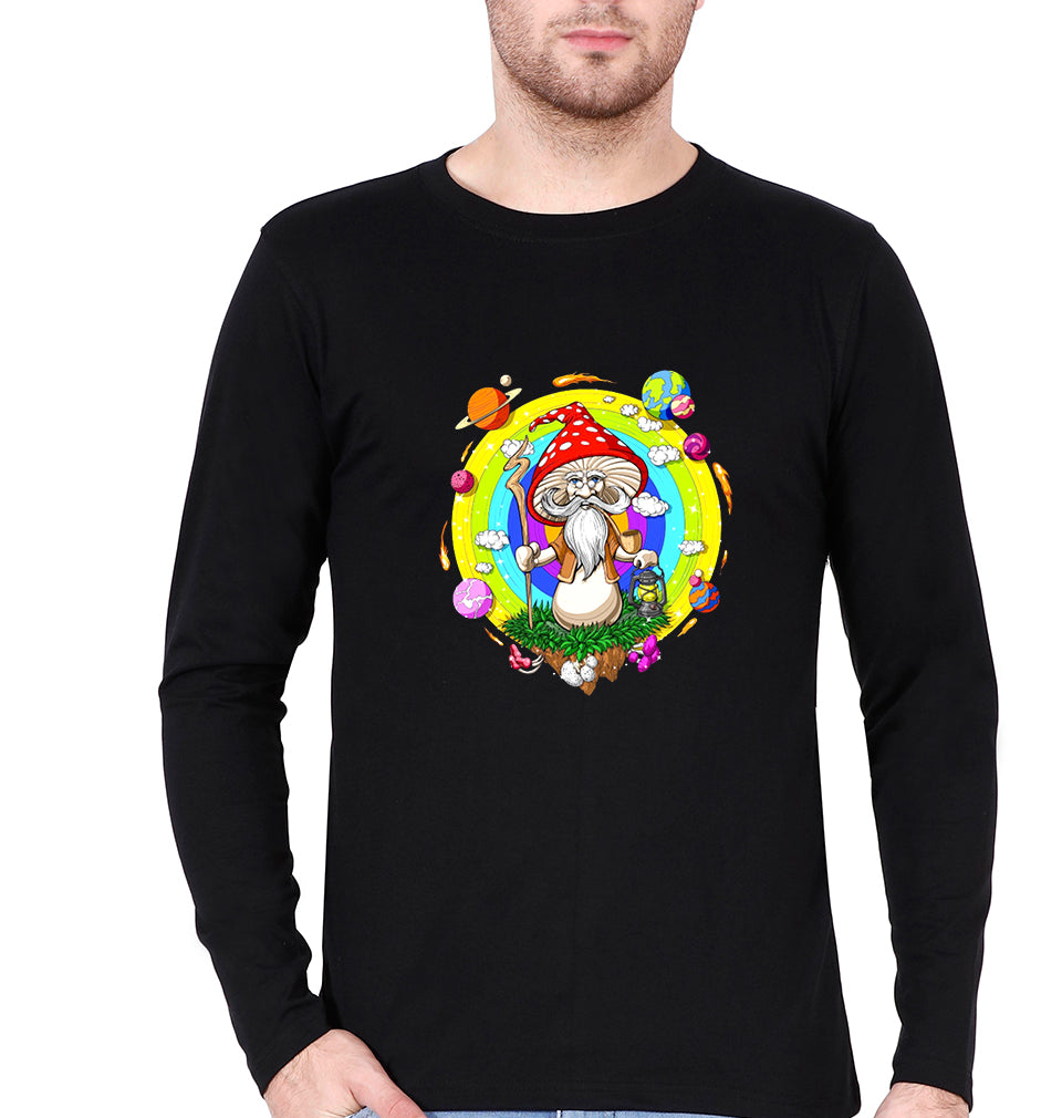 Mushroom Full Sleeves T-Shirt for Men-Black-Ektarfa.online