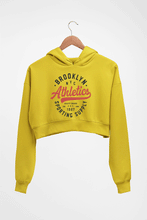 Load image into Gallery viewer, Varsity Brooklyn NYC Crop HOODIE FOR WOMEN-Mustard Yellow-Ektarfa.online
