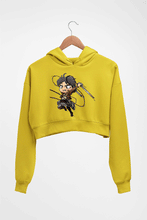 Load image into Gallery viewer, Attack on Titan Crop HOODIE FOR WOMEN-Mustard Yellow-Ektarfa.online
