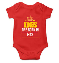 Load image into Gallery viewer, Kings Are Born In May Kids Romper For Baby Boy/Girl-0-5 Months(18 Inches)-RED-Ektarfa.online
