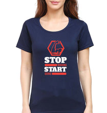 Load image into Gallery viewer, Gym T-Shirt for Women-Navy Blue-Ektarfa.online
