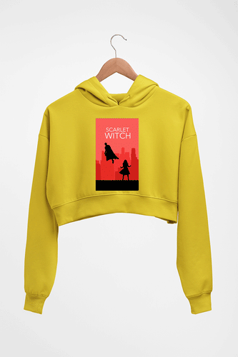 Scarlet Witch Wanda Crop HOODIE FOR WOMEN-Mustard Yellow-Ektarfa.online