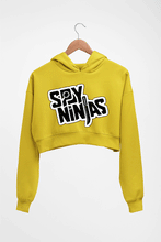 Load image into Gallery viewer, Spy Ninja Crop HOODIE FOR WOMEN-Mustard Yellow-Ektarfa.online
