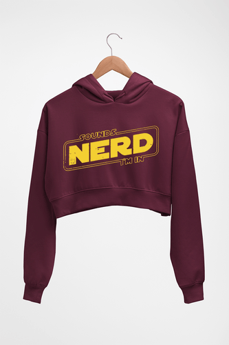 Nerd Crop HOODIE FOR WOMEN-Maroon-Ektarfa.online