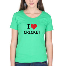 Load image into Gallery viewer, Love Cricket T-Shirt for Women-Flag Green-Ektarfa.online
