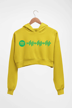 Load image into Gallery viewer, Spotify Crop HOODIE FOR WOMEN-Mustard Yellow-Ektarfa.online
