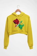 Load image into Gallery viewer, Share Market(Stock Market) Crop HOODIE FOR WOMEN-Mustard Yellow-Ektarfa.online
