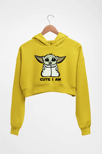 Load image into Gallery viewer, Yoda Star Wars Crop HOODIE FOR WOMEN-Mustard Yellow-Ektarfa.online
