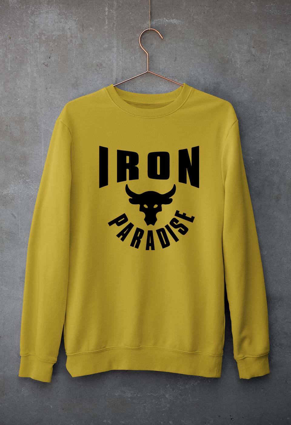 Iron Paradise Unisex Sweatshirt for Men/Women-Mustard Yellow-Ektarfa.online