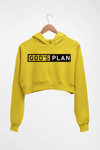 Load image into Gallery viewer, God&#39;s plan Crop HOODIE FOR WOMEN-Mustard Yellow-Ektarfa.online
