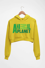Load image into Gallery viewer, Animal Planet Crop HOODIE FOR WOMEN-Mustard Yellow-Ektarfa.online
