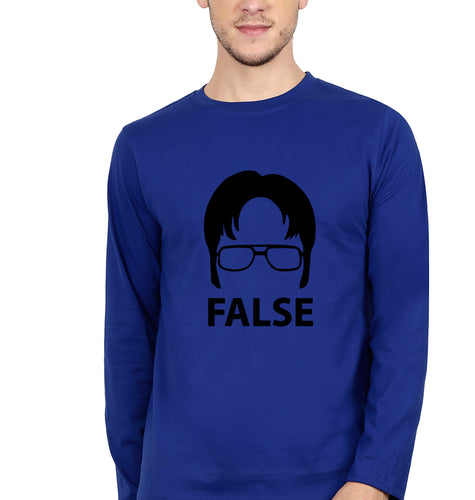 Dwight Schrute Full Sleeves T-Shirt for Men-Royal blue-Ektarfa.online
