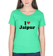 Load image into Gallery viewer, I Love Jaipur T-Shirt for Women-Flag Green-Ektarfa.online
