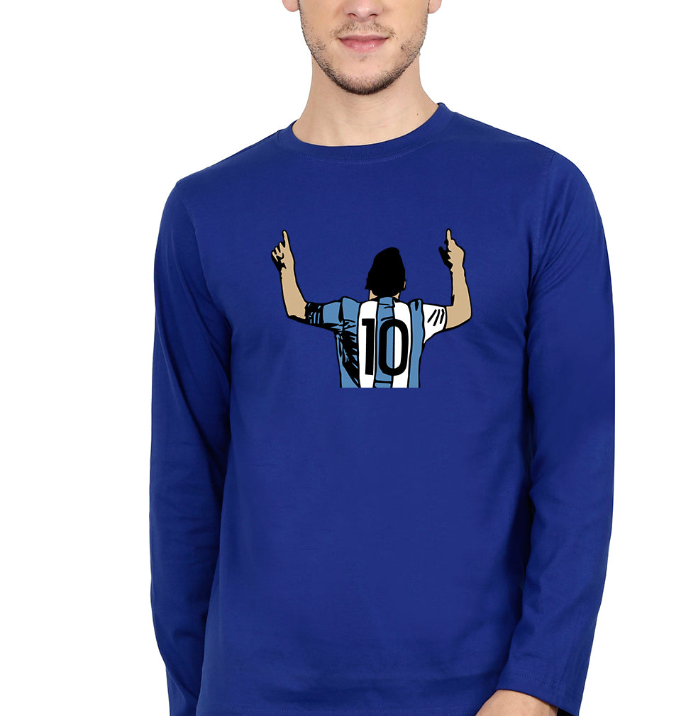 Messi Full Sleeves T-Shirt for Men-Royal Blue-Ektarfa.online