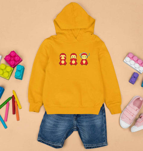 The Three wise monkeys Kids Hoodie for Boy/Girl-0-1 Year(22 Inches)-Mustard Yellow-Ektarfa.online