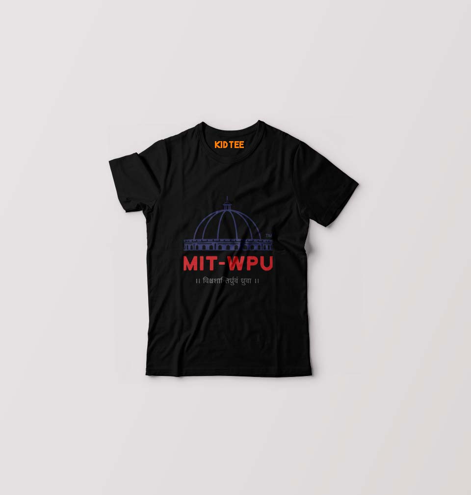 MIT World Peace University Kids T-Shirt for Boy/Girl-Black-Ektarfa.online