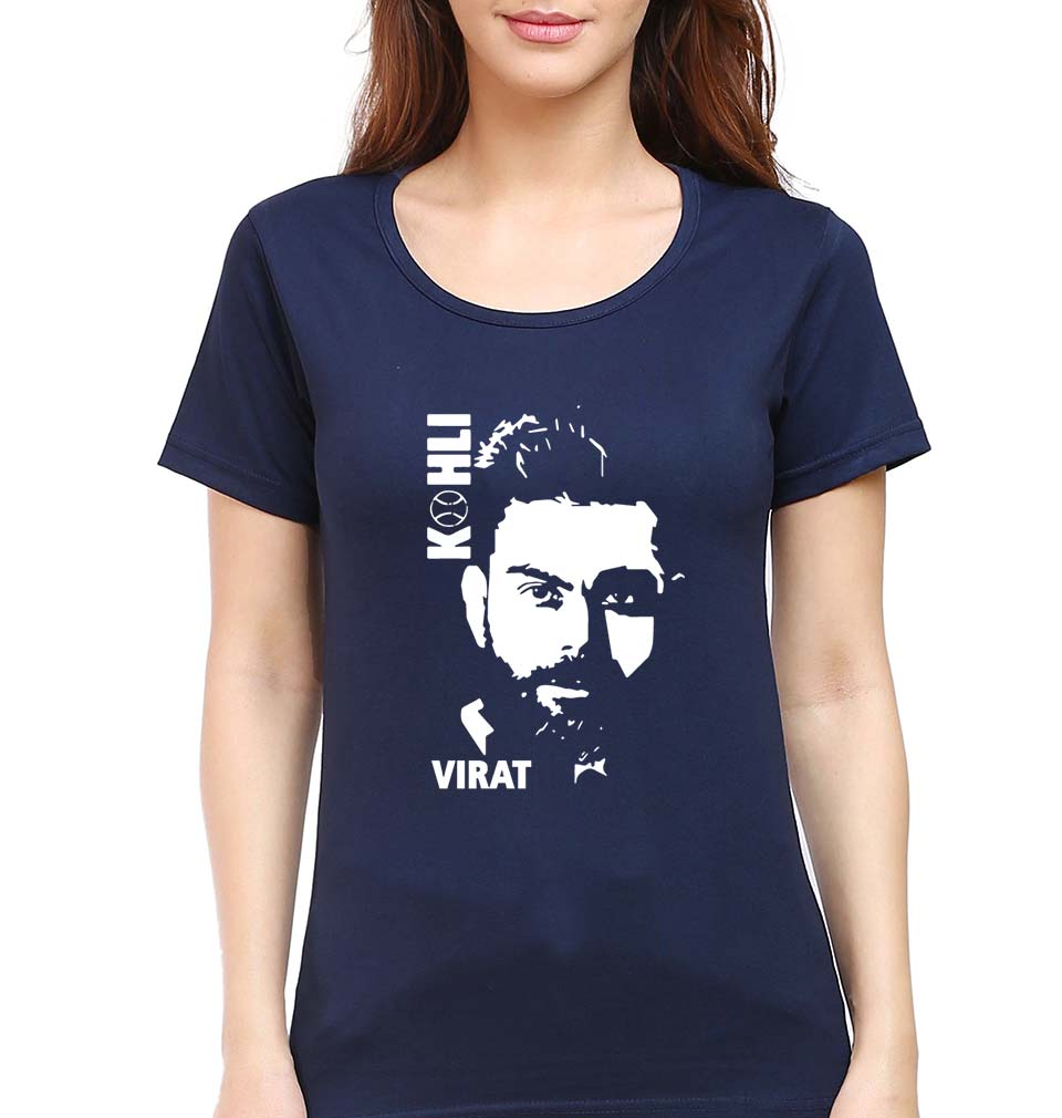 Virat Kohli T-Shirt for Women-Navy Blue-Ektarfa.online