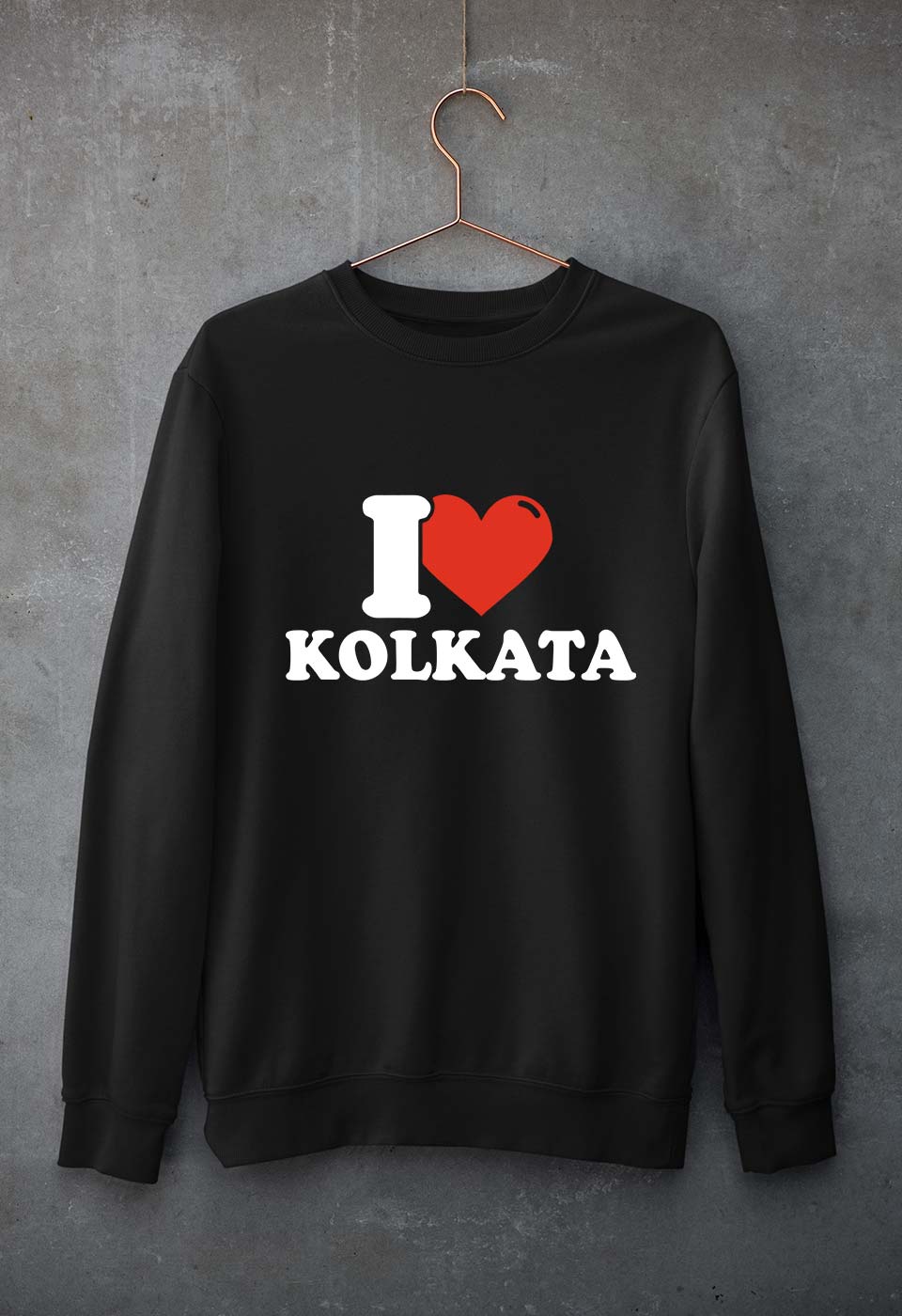 I Love Kolkata Unisex Sweatshirt for Men/Women-Black-Ektarfa.online