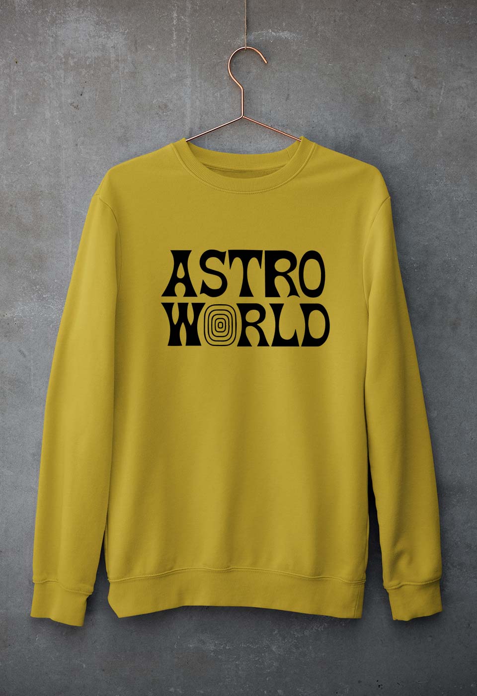 Astroworld Travis Scott Unisex Sweatshirt for Men/Women-Mustard Yellow-Ektarfa.online