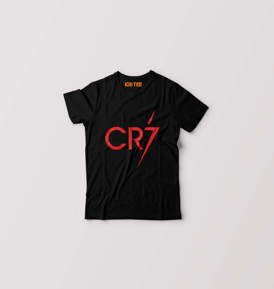 Cristiano Ronaldo CR7 Kids T-Shirt for Boy/Girl-Black-Ektarfa.online