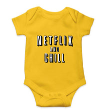 Load image into Gallery viewer, Netflix and Chill Kids Romper For Baby Boy/Girl-0-5 Months(18 Inches)-Yellow-Ektarfa.online
