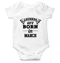 Load image into Gallery viewer, Legends are Born in March Kids Romper For Baby Boy/Girl-0-5 Months(18 Inches)-White-Ektarfa.online
