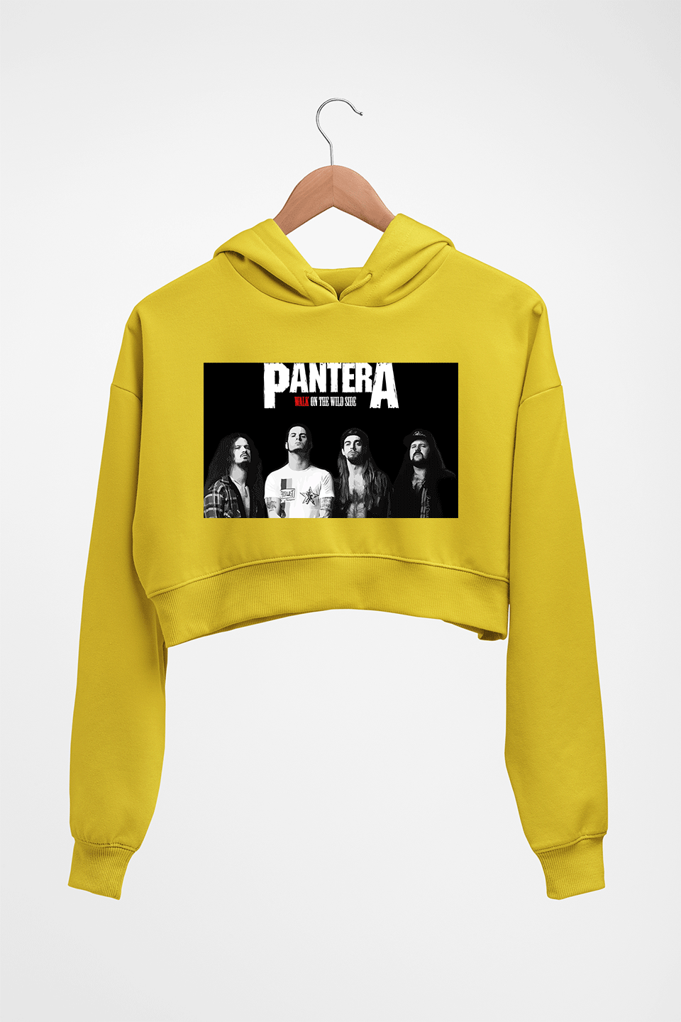 Pantera Crop HOODIE FOR WOMEN-Mustard Yellow-Ektarfa.online