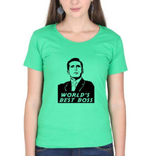 Load image into Gallery viewer, Michael Scott Best Boss T-Shirt for Women-Flag Green-Ektarfa.online
