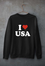 Load image into Gallery viewer, I Love USA Unisex Sweatshirt for Men/Women-Black-Ektarfa.online
