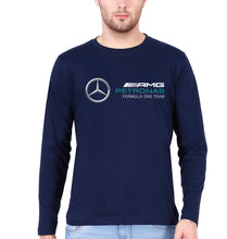 Load image into Gallery viewer, Mercedes AMG Petronas F1 Full Sleeves T-Shirt for Men-S(38 Inches)-Navy Blue-Ektarfa.online
