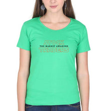 Load image into Gallery viewer, Share Market(Stock Market) T-Shirt for Women-Flag Green-Ektarfa.online
